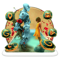Girl Robot Lover Launcher Theme आइकन