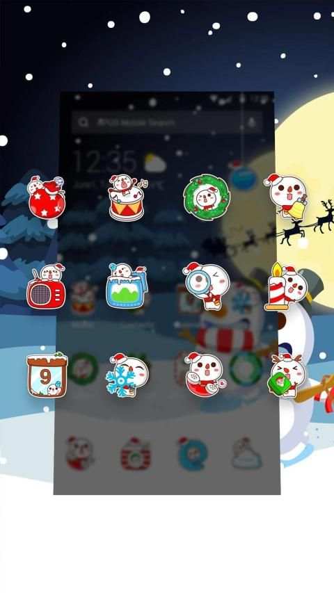 Merry Christmas Cute Snowman-APUS Launcher theme स्क्रीनशॉट 3