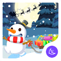 Merry Christmas Cute Snowman-APUS Launcher theme आइकन
