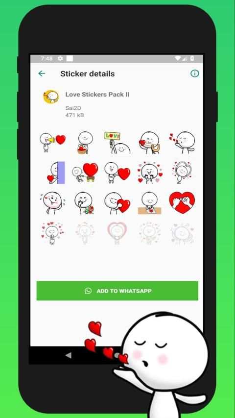 Autocollants d'amour pour WhatsApp screenshot 1