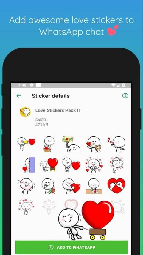 Autocollants d'amour pour WhatsApp screenshot 3