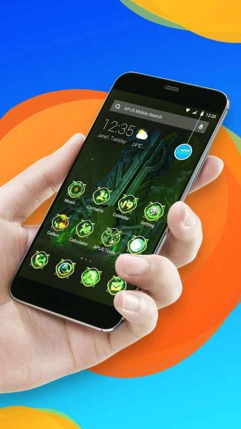 Magical Thunder golden-APUS Launcher theme स्क्रीनशॉट 1