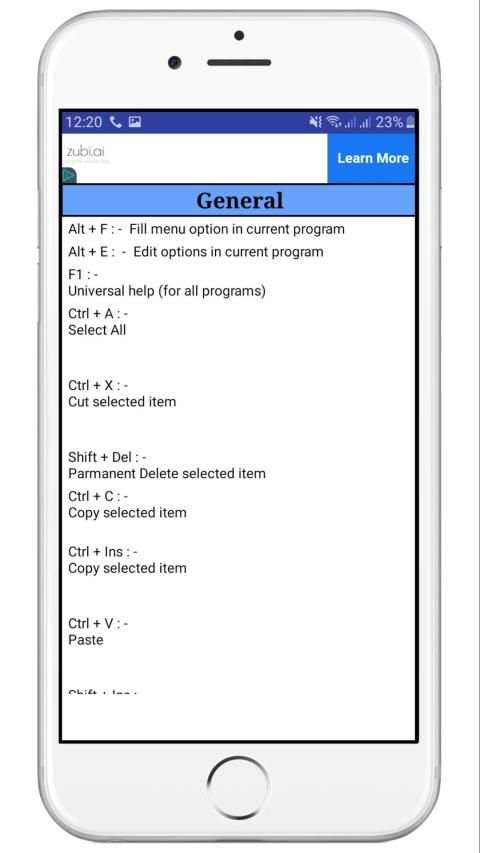 Computers Shortcut Keys screenshot 4