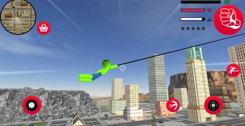 Green Monster Stickman Rope Hero Gangstar Mafia screenshot 2