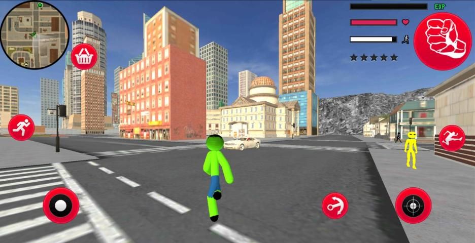 Green Monster Stickman Rope Hero Gangstar Mafia screenshot 1