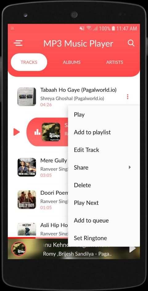 MP3 Music Player App : Best Android Audio Player स्क्रीनशॉट 7