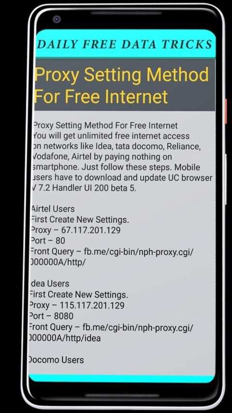Daily Free internet Data 3g 4g free data Tricks screenshot 2