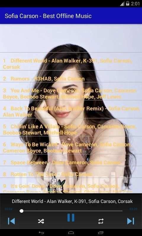 Sofia Carson - Best Offline Music 3 تصوير الشاشة