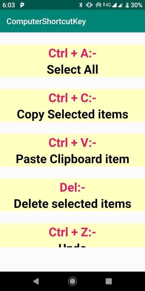 Computer Shortcut Key - Keyboard Shortcut Offline screenshot 4