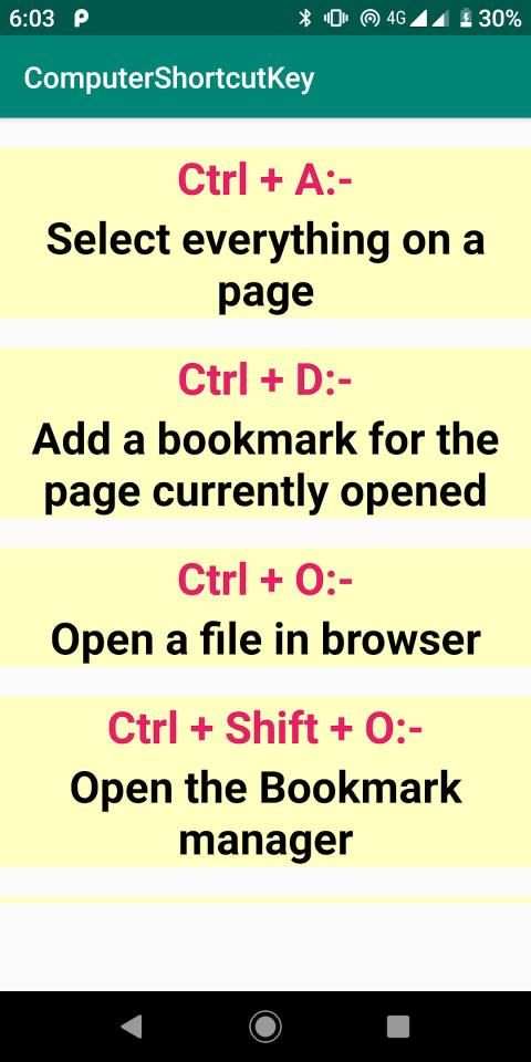 Computer Shortcut Key - Keyboard Shortcut Offline स्क्रीनशॉट 3