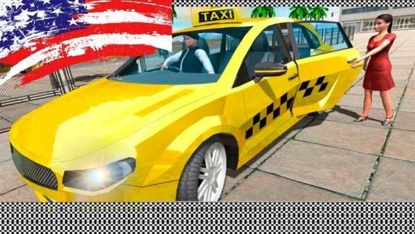 Real Taxi Game Simulator USA Cities स्क्रीनशॉट 3