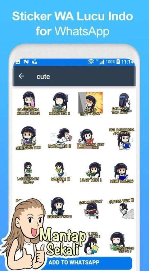 Sticker Lucu untuk WhatsApp WAStickerApps screenshot 3