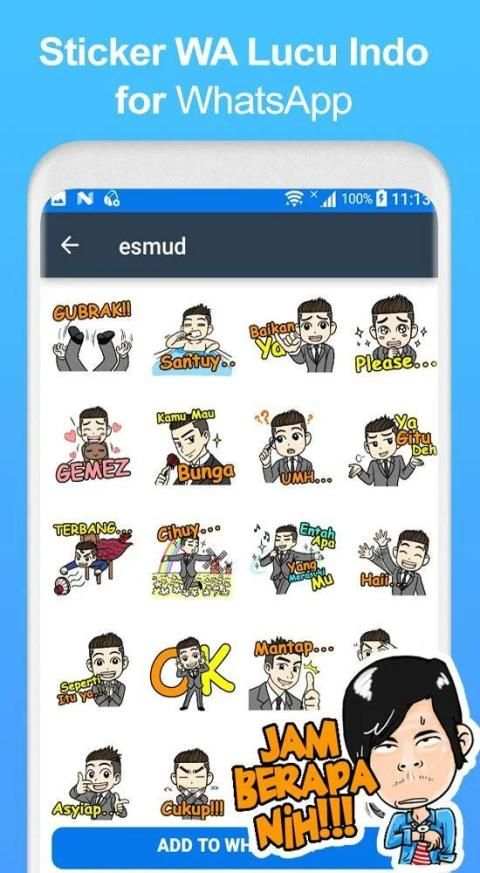 Sticker Lucu untuk WhatsApp WAStickerApps screenshot 4