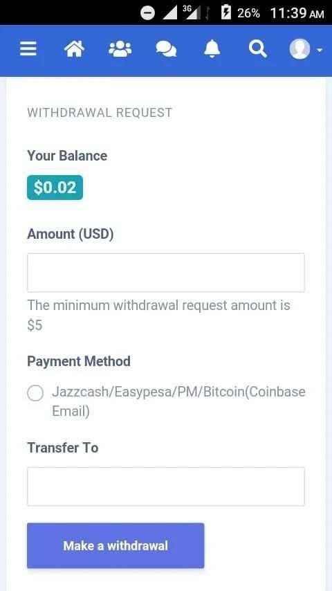 Jazzcash4you - Social Earning website screenshot 1