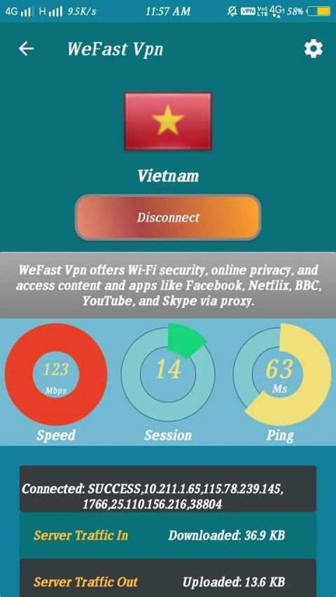 WeFast vpn screenshot 1
