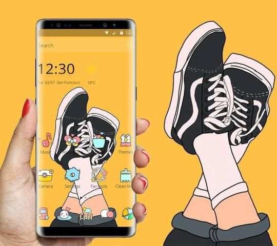 Yellow Fashion Shoes Cartoon Theme screenshot 3