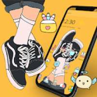 Yellow Fashion Shoes Cartoon Theme on 9Apps