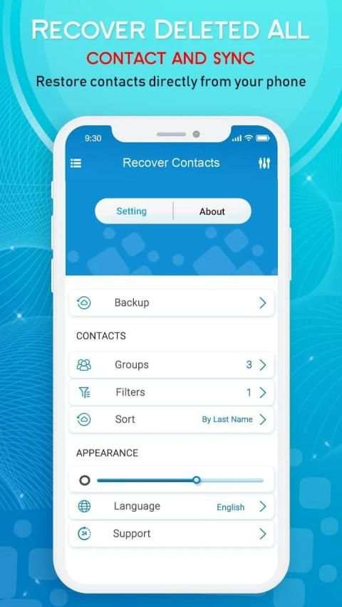Recover Deleted Contacts - Backup, Export, Restore screenshot 1