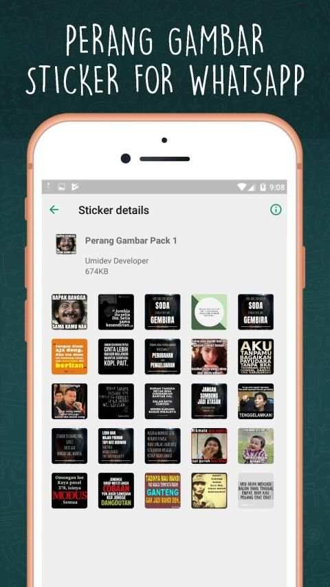 Perang Gambar Sticker Lucu WAtsapp Indonesia screenshot 3