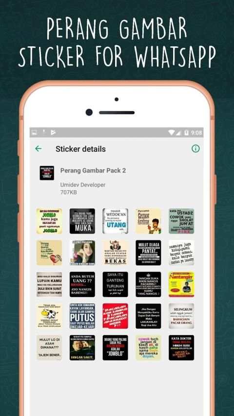 Perang Gambar Sticker Lucu WAtsapp Indonesia screenshot 2