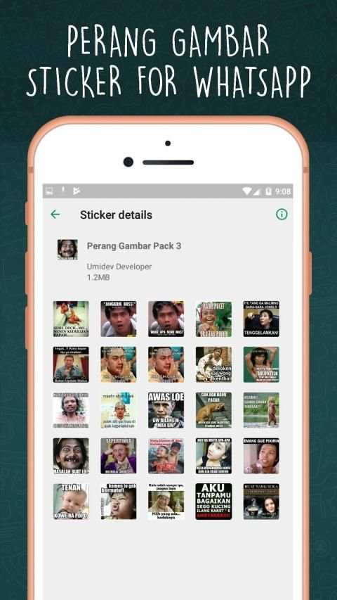 Perang Gambar Sticker Lucu WAtsapp Indonesia screenshot 1