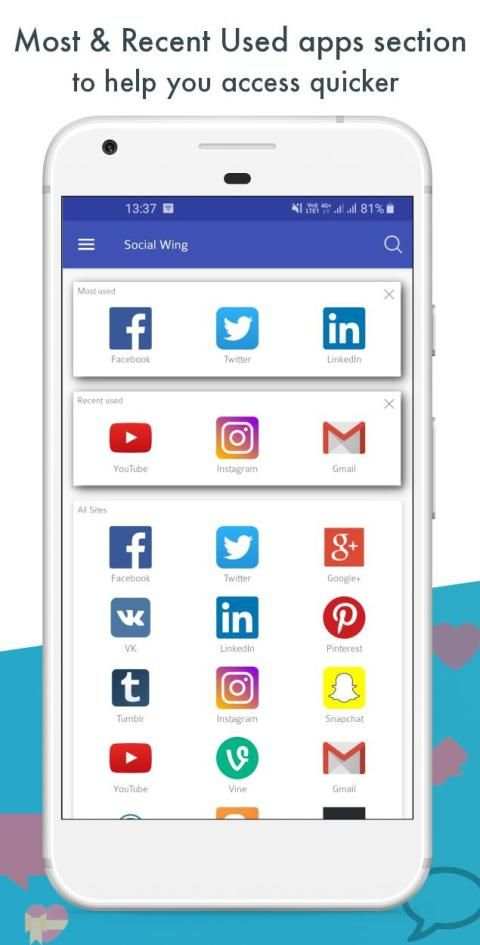 All Social Media apps in one app -All Social sites स्क्रीनशॉट 4
