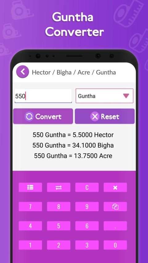 Hectare, Acre , Bigha , Guntha Converter स्क्रीनशॉट 2