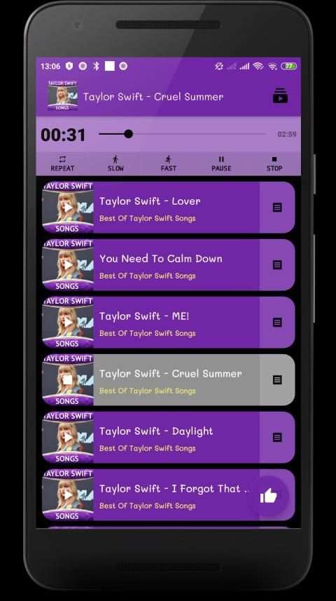 Taylor Swift Songs - Offline 4 تصوير الشاشة