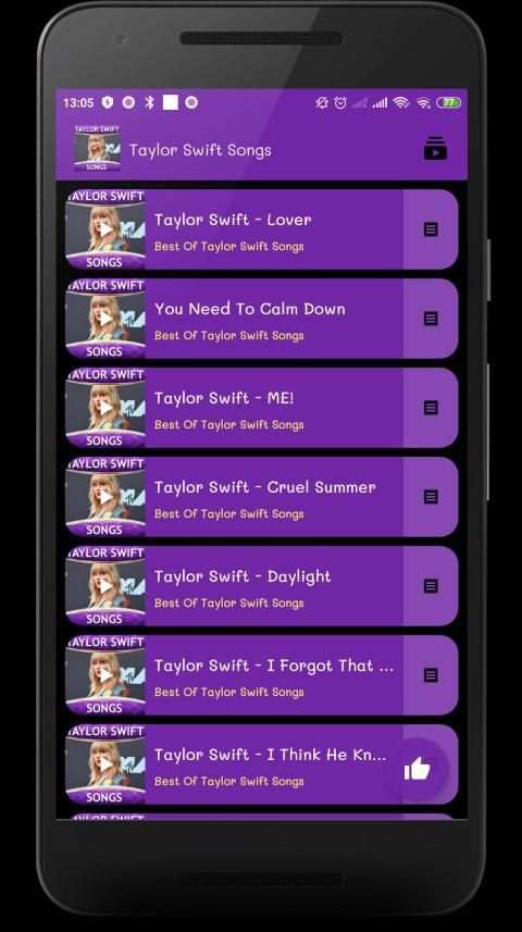 Taylor Swift Songs - Offline 1 تصوير الشاشة
