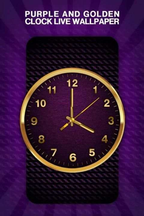 Purple And Golden Clock Live Wallpaper screenshot 3
