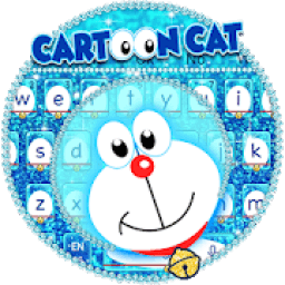 ikon Blue Cartoon Cat Keyboard Theme