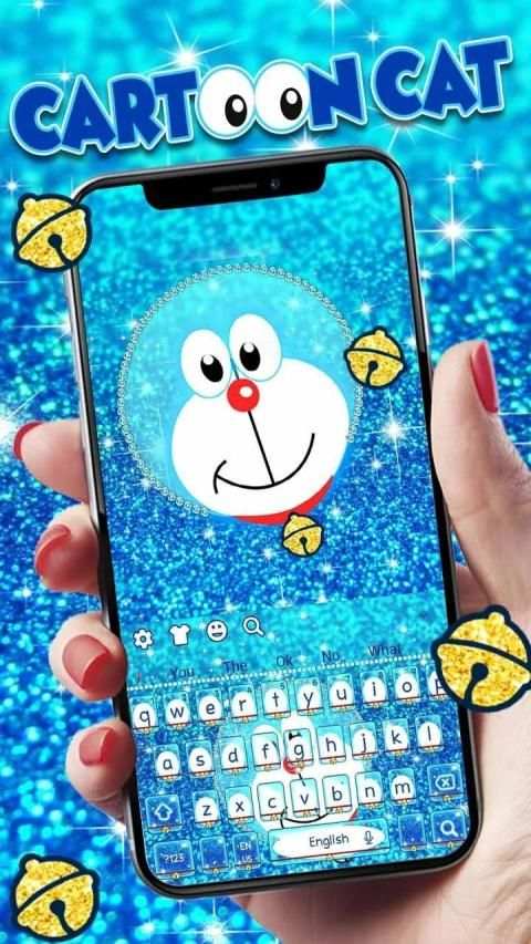 Blue Cartoon Cat Keyboard Theme screenshot 6