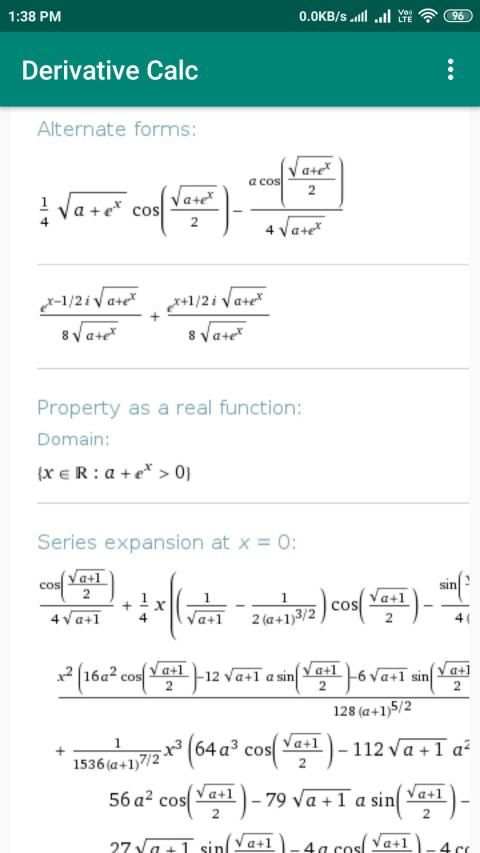 Derivative Calc screenshot 1