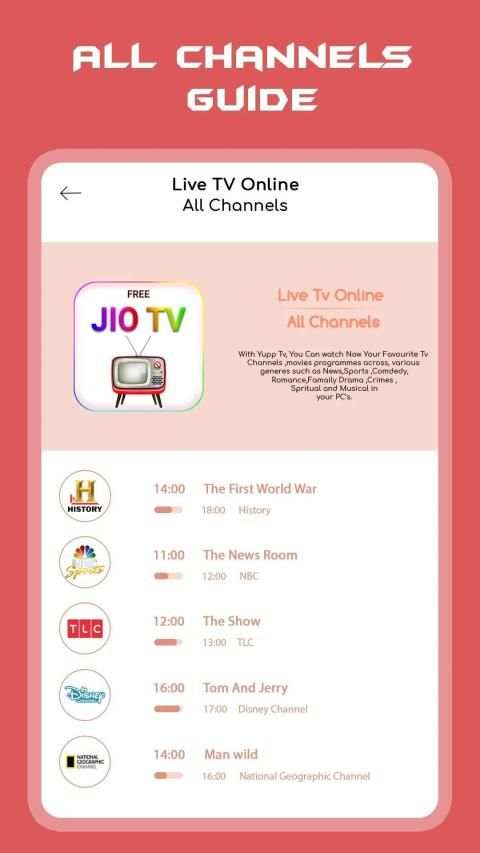 Live Jio TV HD Channels Guide स्क्रीनशॉट 4