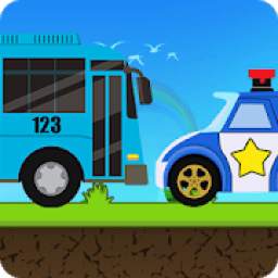 Little Bus and Police Hill Adventure