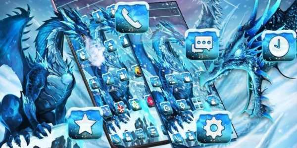 Blue Ice Horror Dragon Theme screenshot 1