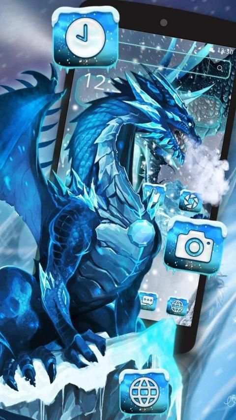 Blue Ice Horror Dragon Theme screenshot 3