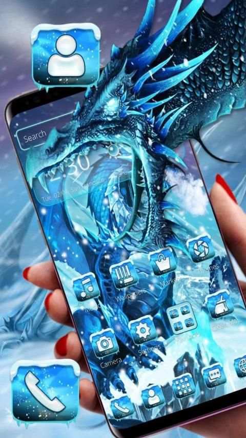 Blue Ice Horror Dragon Theme screenshot 4