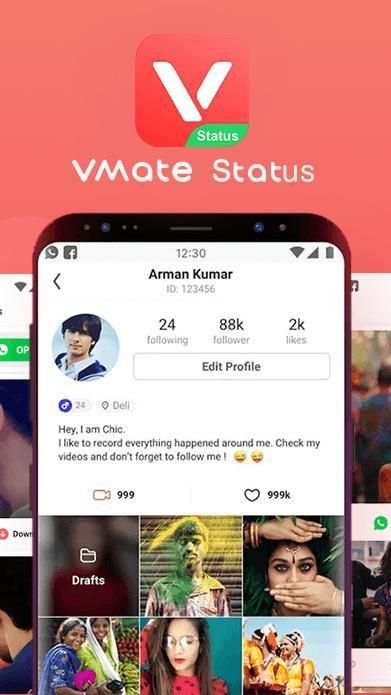 VMate Status 2019- Video Status& Status Downloader स्क्रीनशॉट 2