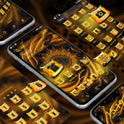 Golden Fractal Shape Launcher Theme आइकन