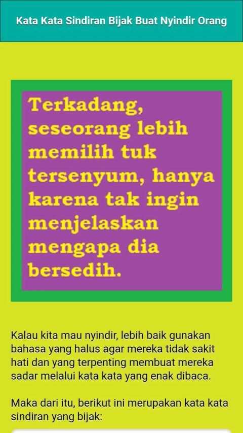 Kata Kata Sindiran Tapi Bijak Terbaru screenshot 5