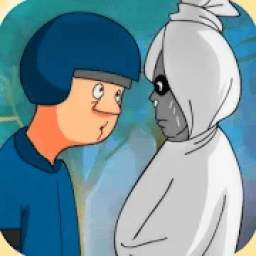 Cartoon horror-animated Video funny Ghost Pocong