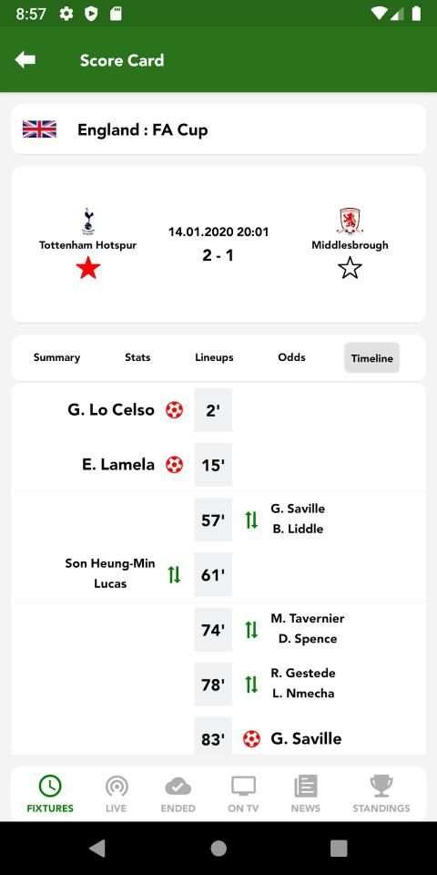 Soccer Livescore screenshot 1