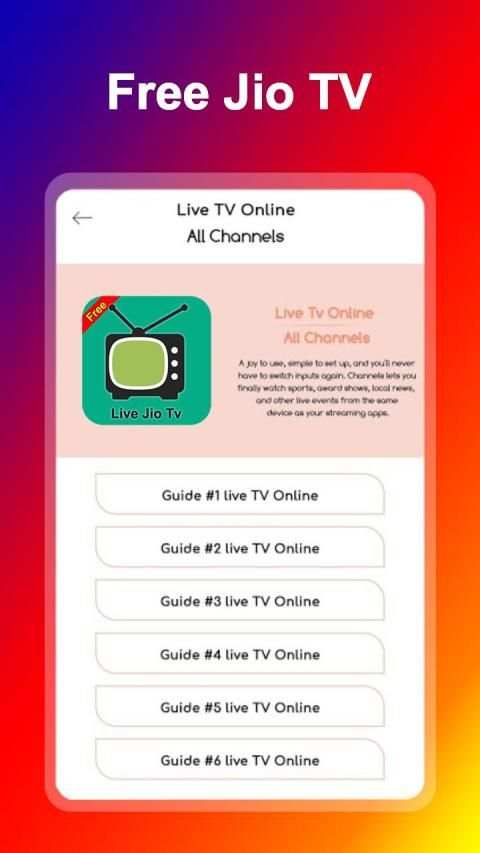 Free Jio TV * HD Guide स्क्रीनशॉट 5