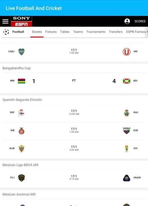 Live Football And Cricket TV & Score screenshot 4