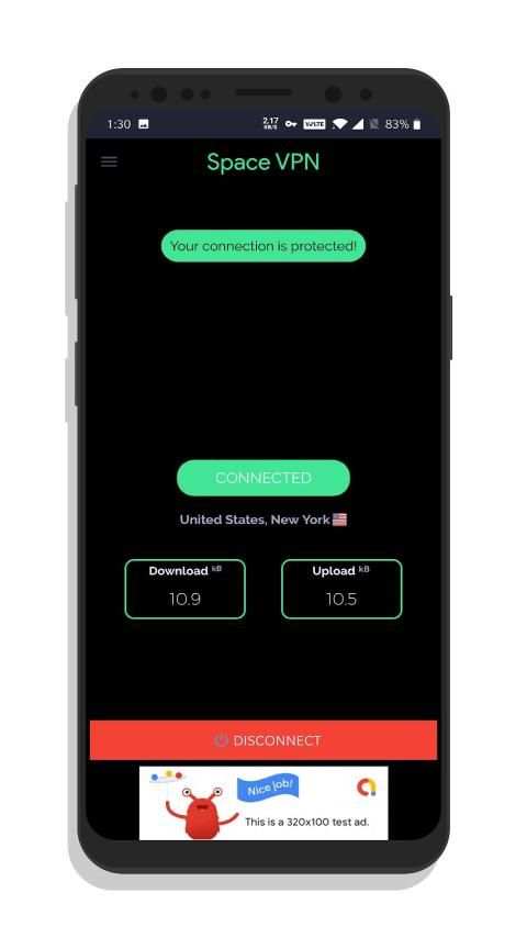 Space VPN - Unlimited, Free High Speed VPN स्क्रीनशॉट 2