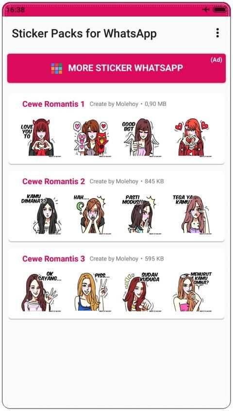 Stiker Cewe Romantis WAStickerApps screenshot 4