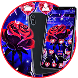 ikon Broken Glass Red Rose Theme