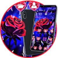 Broken Glass Red Rose Theme on 9Apps