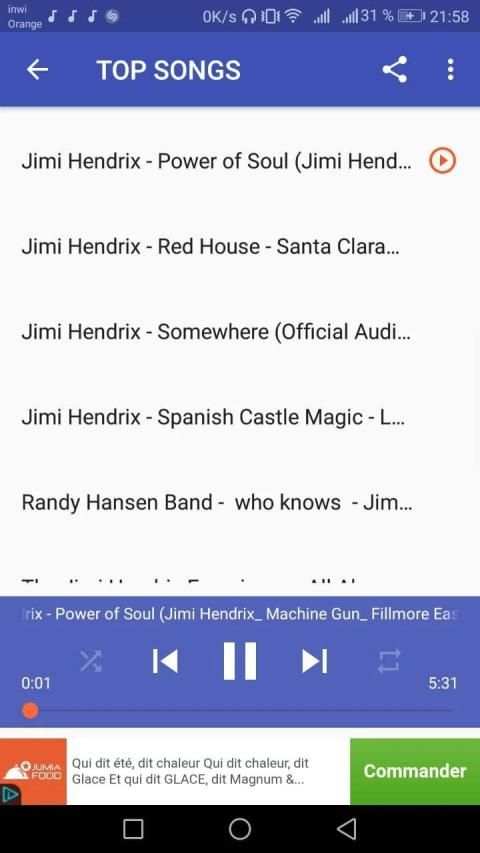 JIMI HENDRIX SONGS OFFLINE स्क्रीनशॉट 2